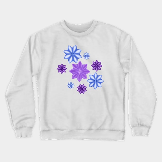 Purple and blue flowers, graphics Crewneck Sweatshirt by KateQR